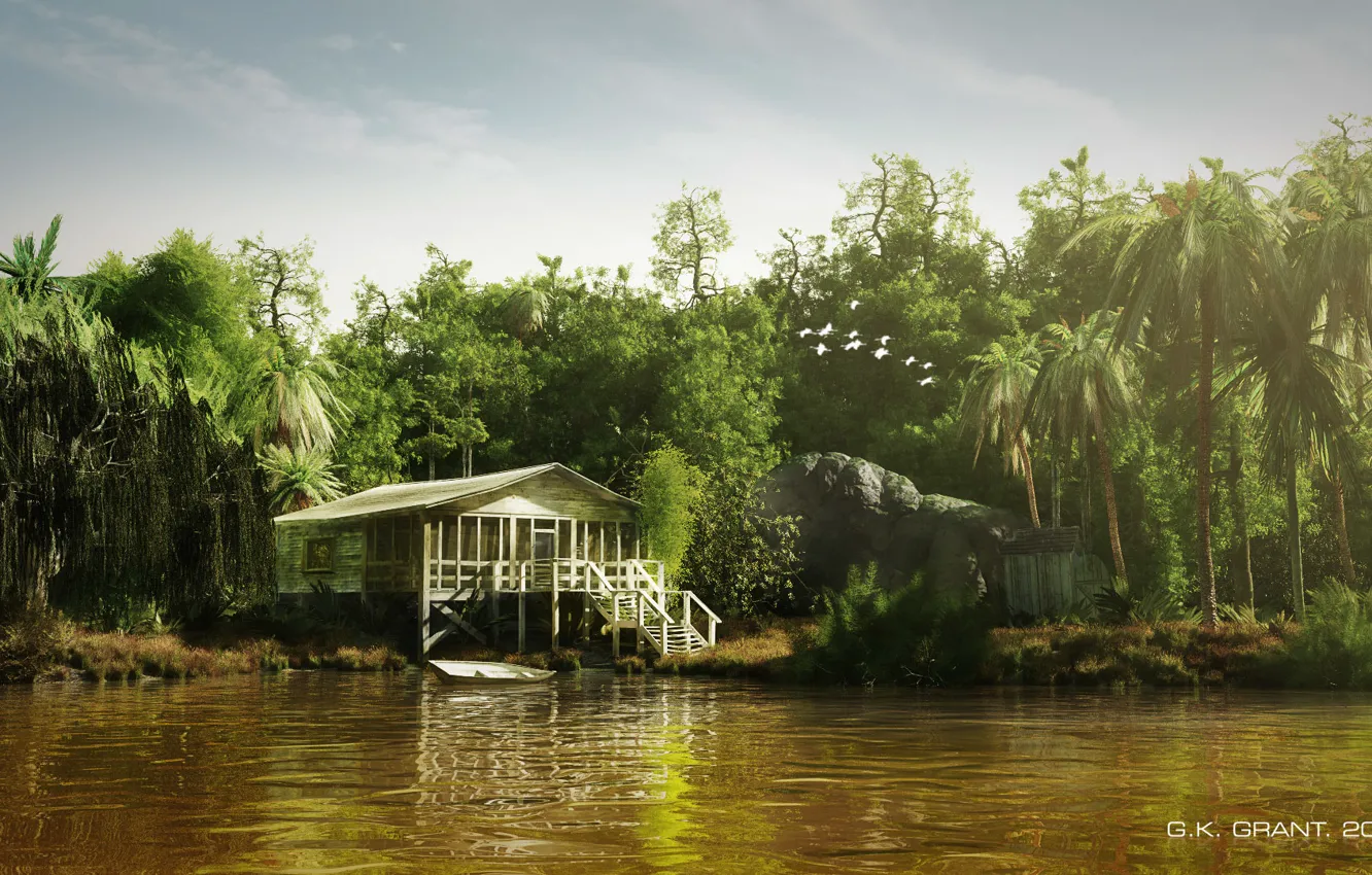 Photo wallpaper shack, phaceless, lazy