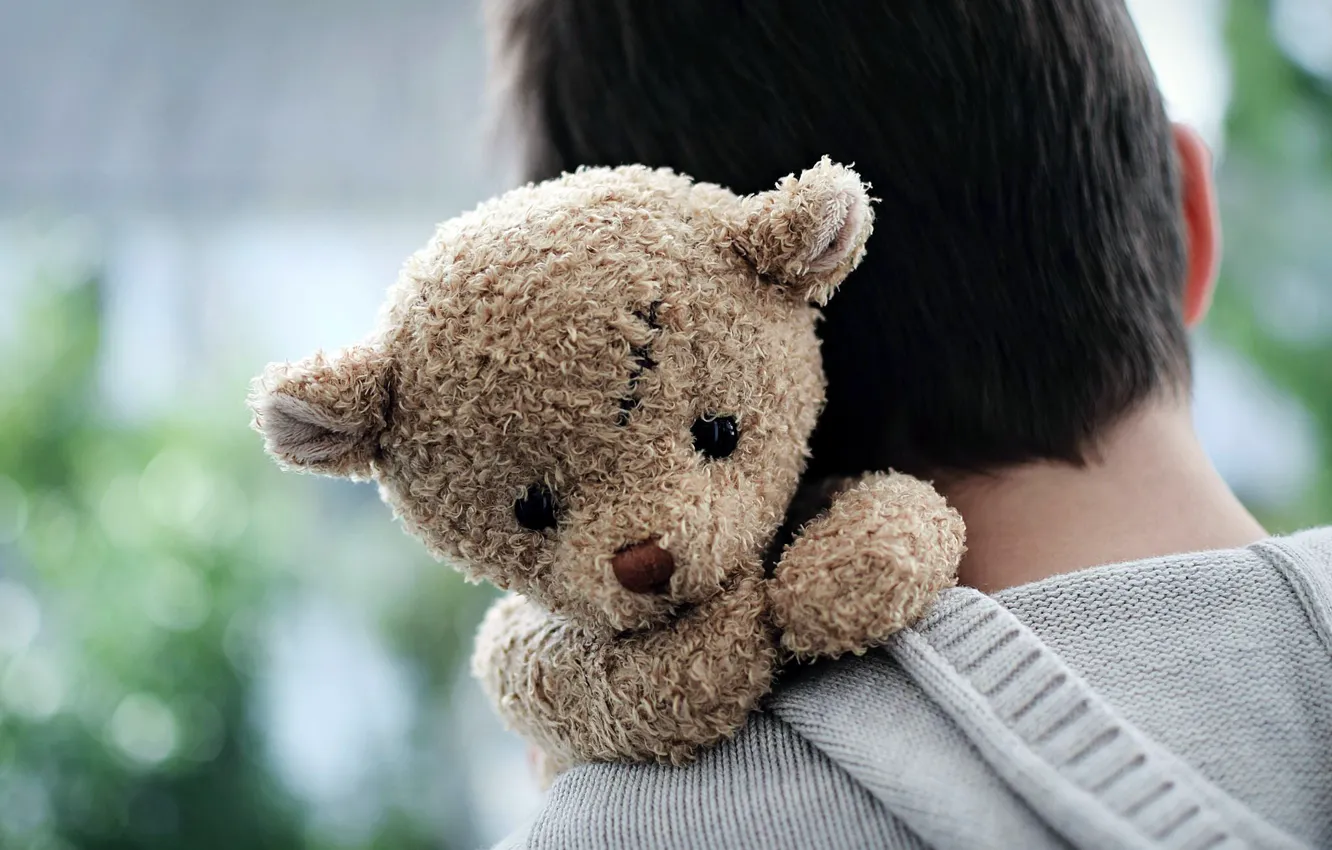 Photo wallpaper toy, boy, bear