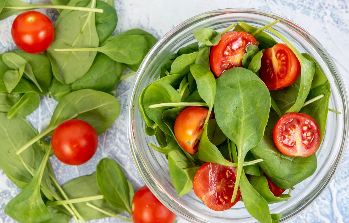 Photo wallpaper plate, tomatoes, spinet