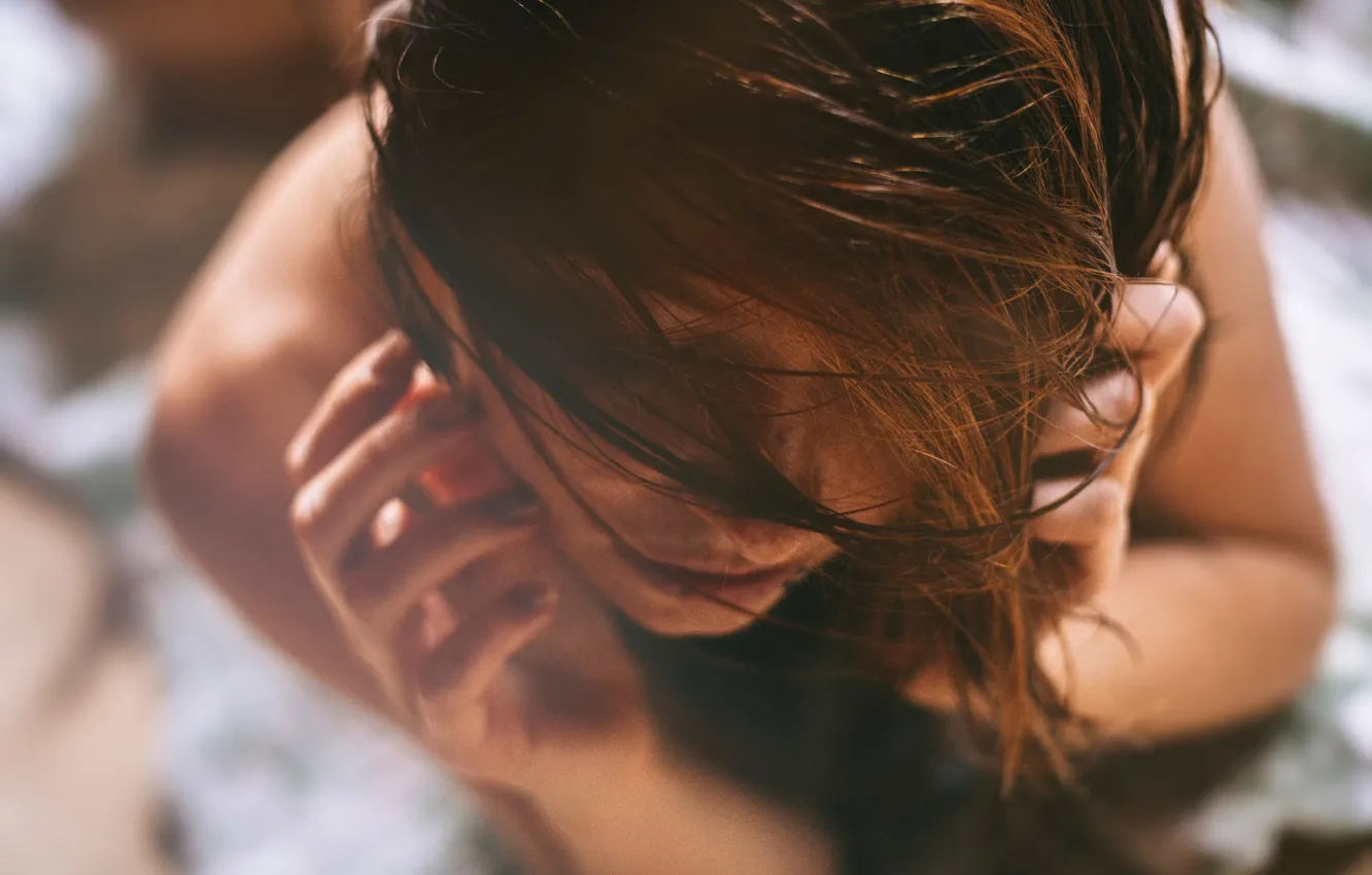 Photo wallpaper hair, freckles, the view from the top