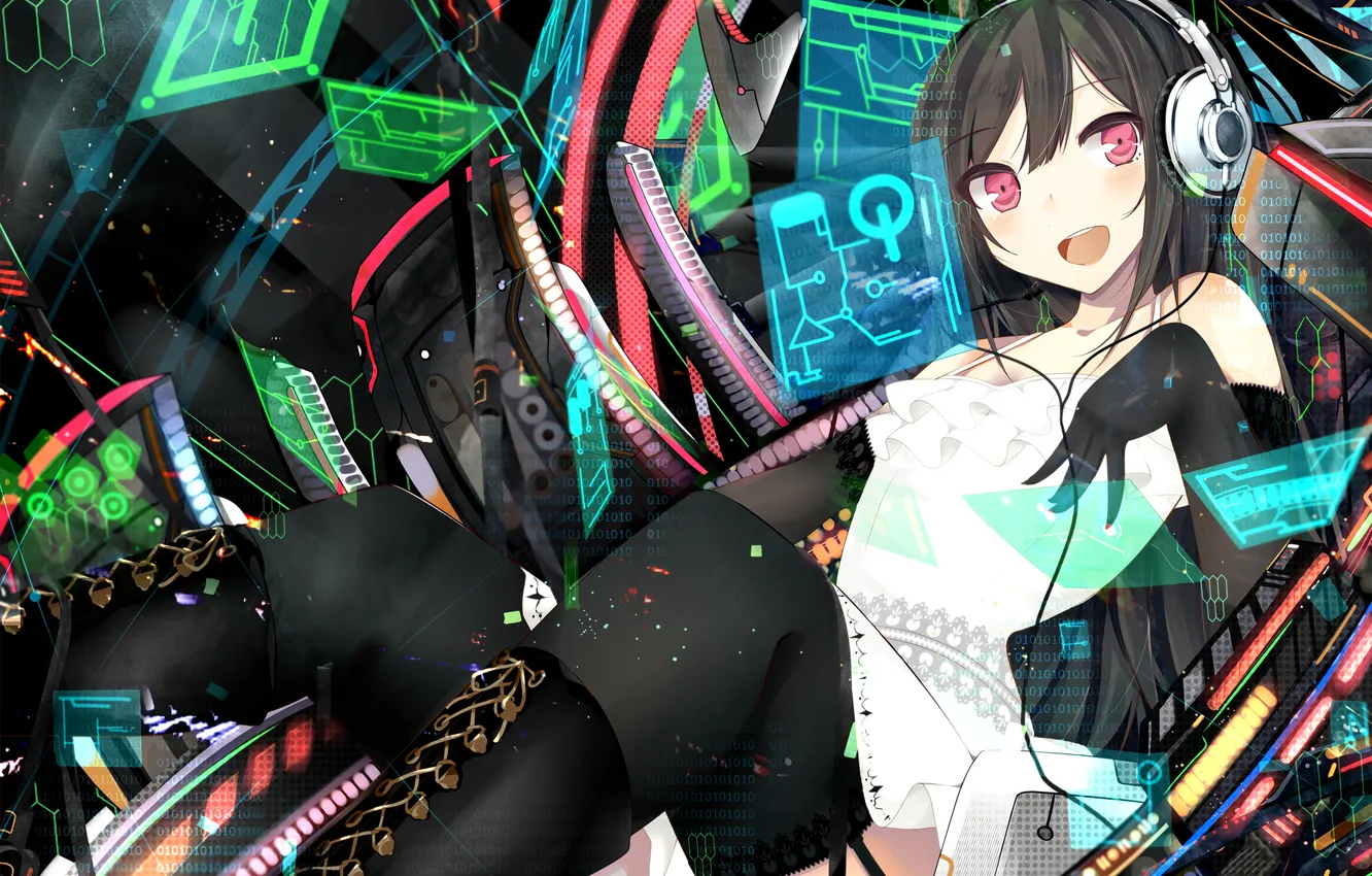 Photo wallpaper girl, joy, future, technology, art, nmaaaaa