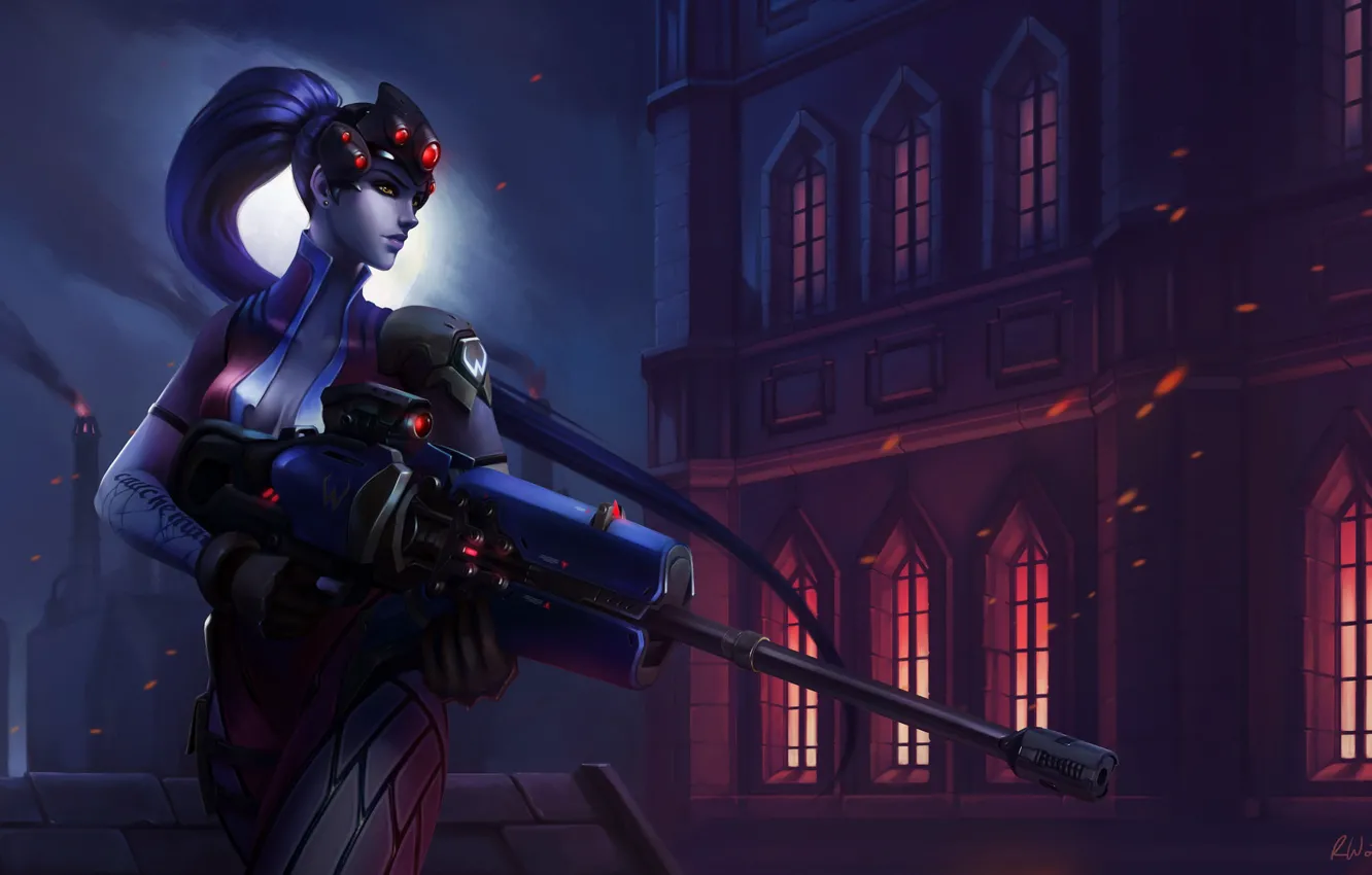 Photo wallpaper the game, figure, art, sniper, game, Blizzard, art, characters