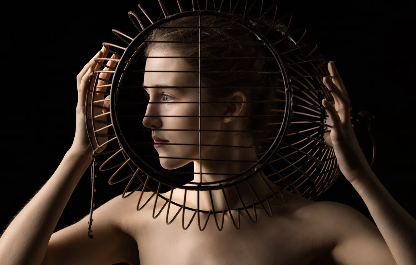 Photo wallpaper girl, portrait, cell