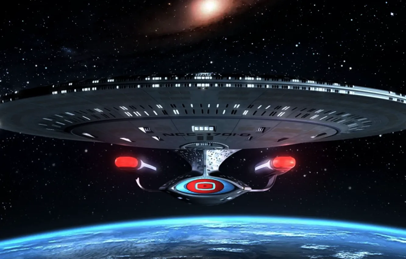 Photo wallpaper Enterprise, Star Trek, starship, Enterprise D, galaxy class