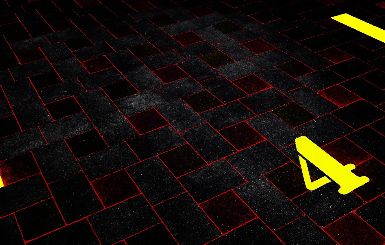 Photo wallpaper tile, figures, parking