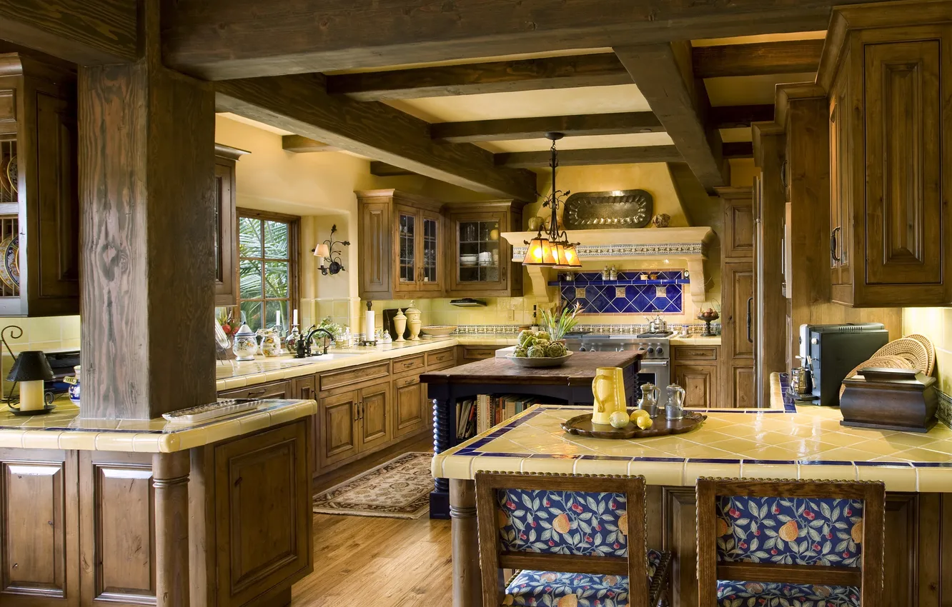 Photo wallpaper design, style, room, Villa, home, interior, kitchen