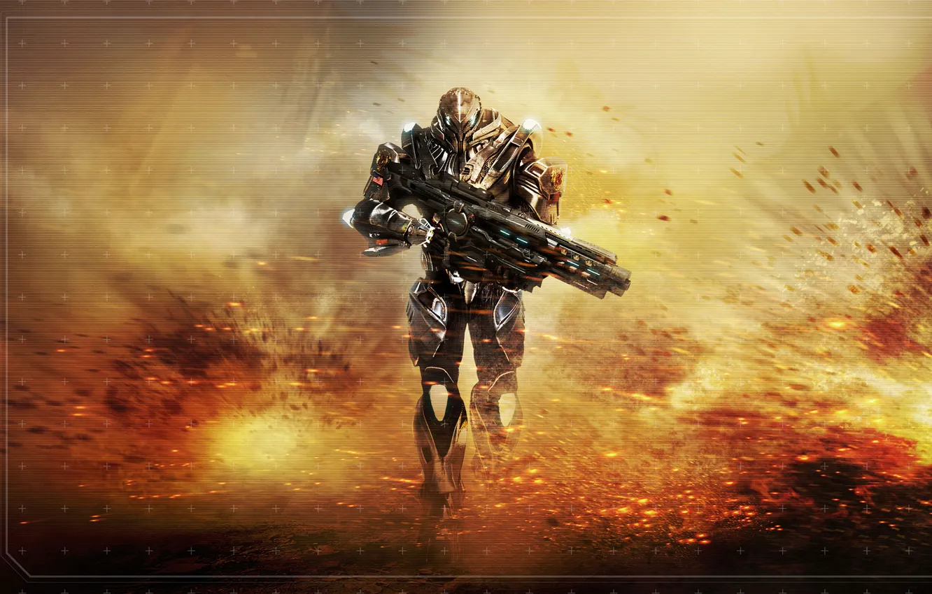 Photo wallpaper the explosion, weapons, war, soldiers, Section 8