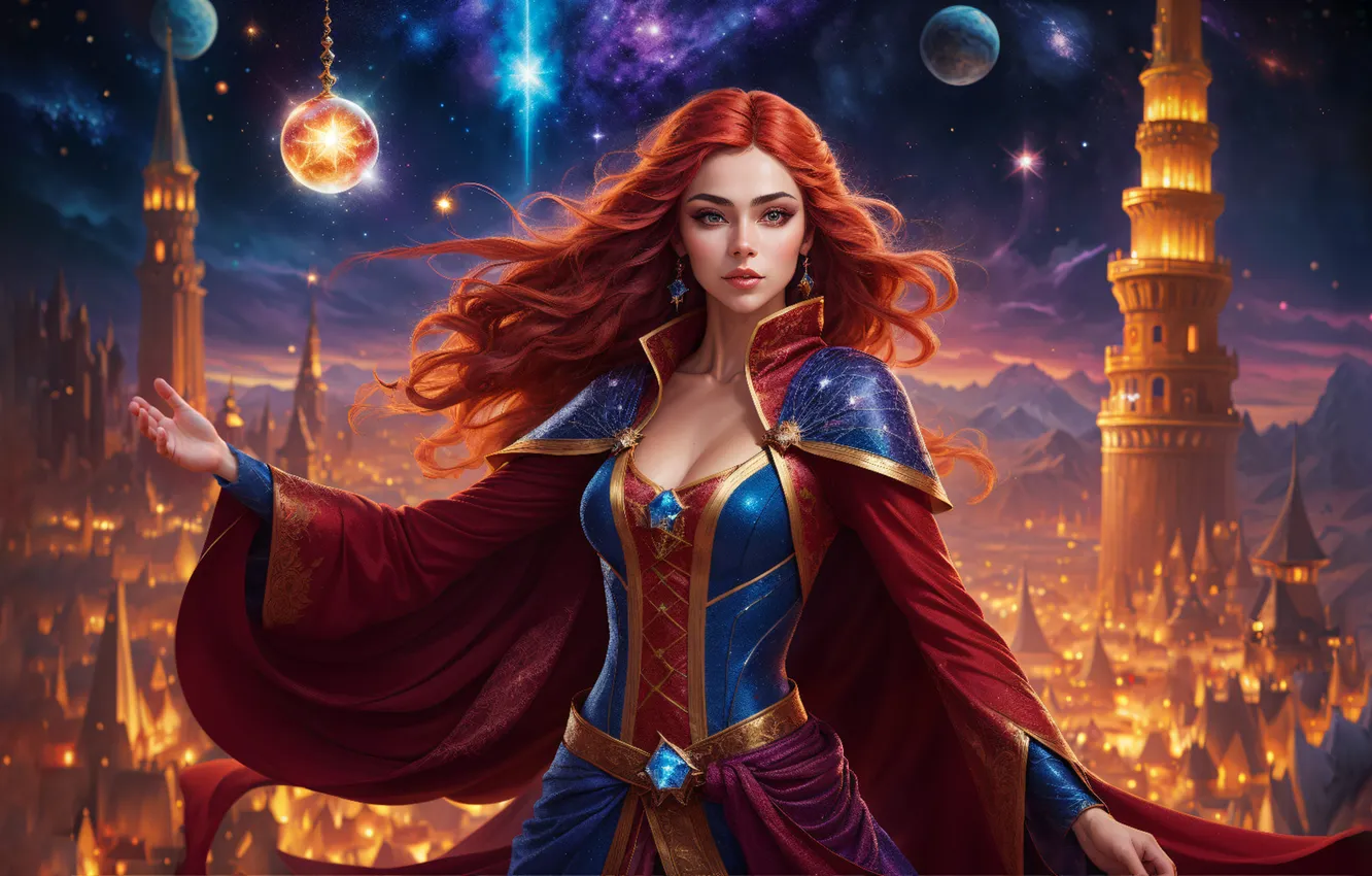 Photo wallpaper girl, magic, fantasy