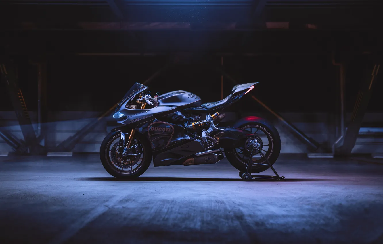 Photo wallpaper Ducati, sportbike, dark background, Panigale, Panigale 1199, Ducati 1199 Panigale S