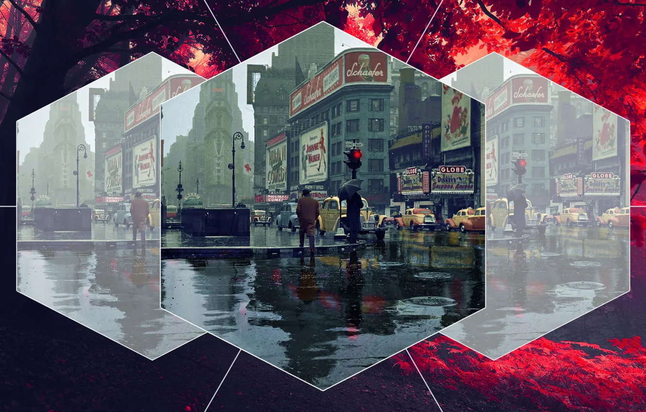 Photo wallpaper line, nature, the city, street, people, geometry