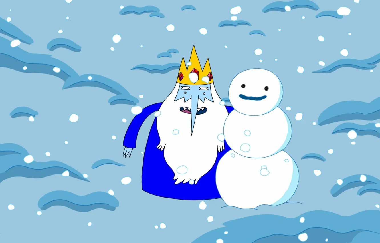 Photo wallpaper character, Adventure Time, Adventure time, Snow king, The Ice King, snow. snowman