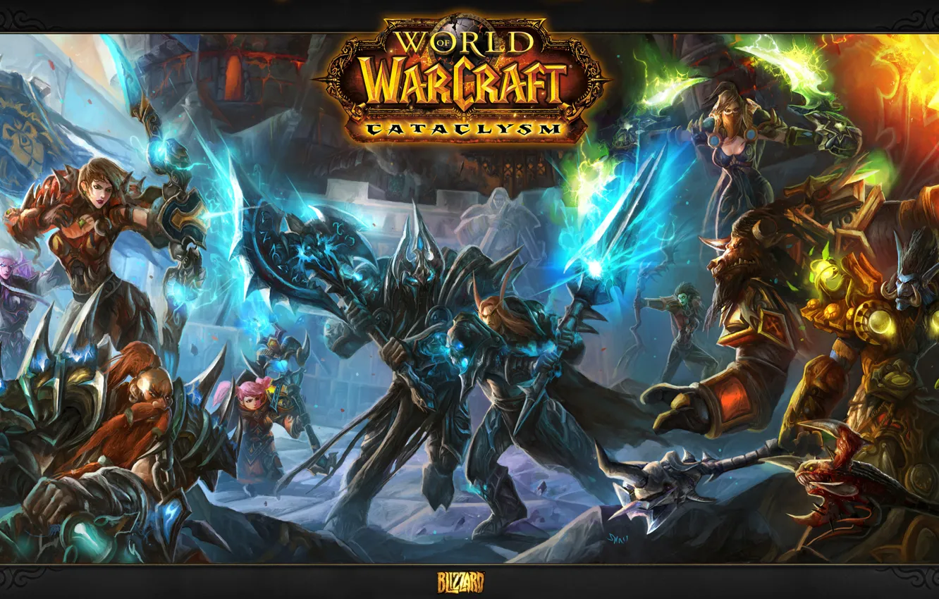 Photo wallpaper magic, World of Warcraft, battle, Cataclysm