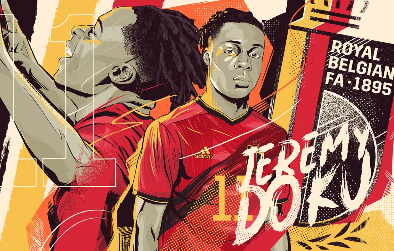 Photo wallpaper football, Sport, Jeremy Doku