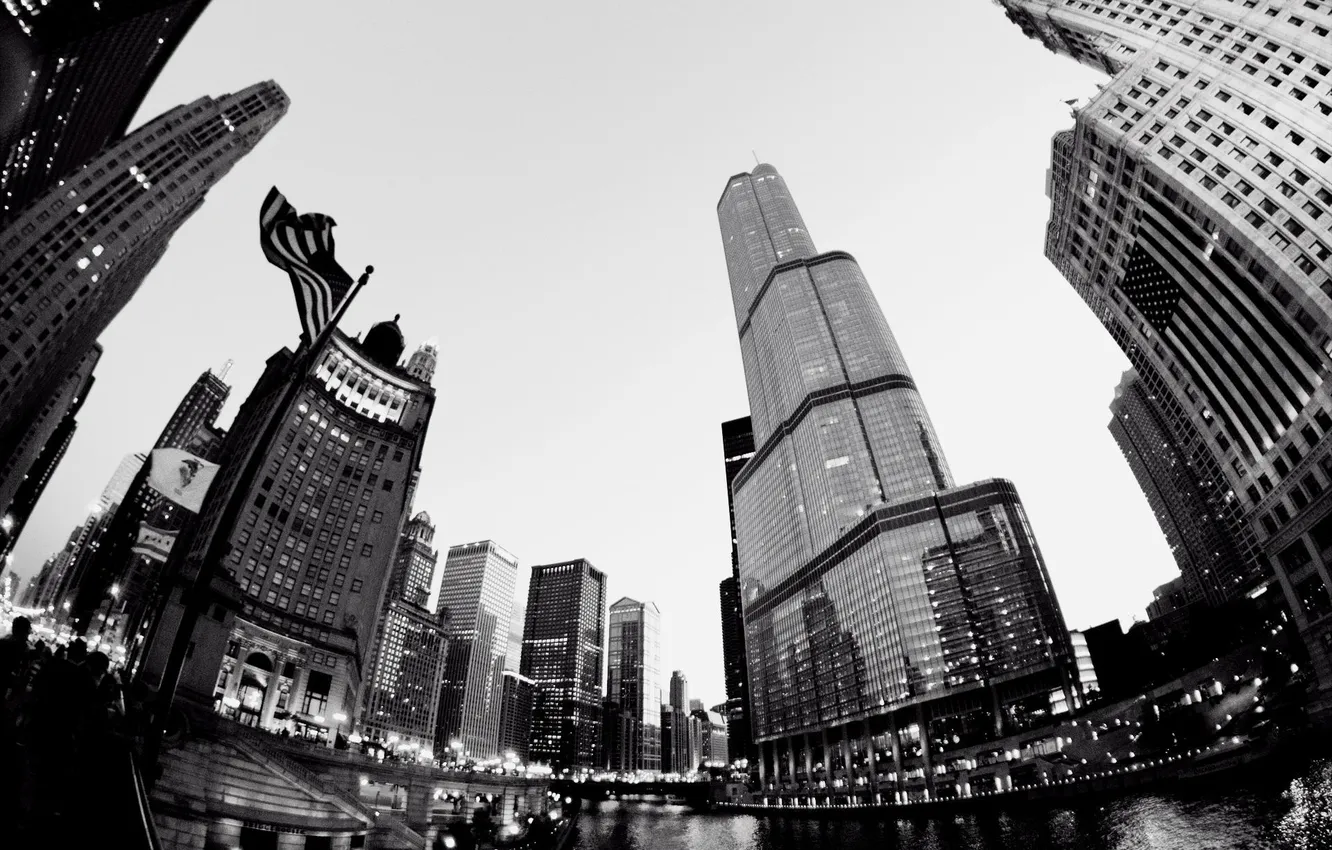 Photo wallpaper the city, building, skyscrapers, Chicago, USA, America, Chicago