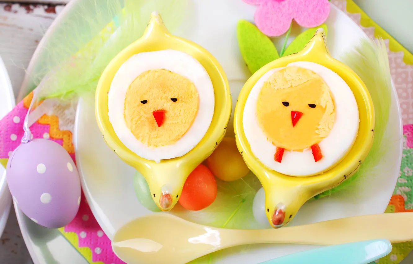 Photo wallpaper flowers, eggs, spring, Easter, flowers, spring, Easter, eggs