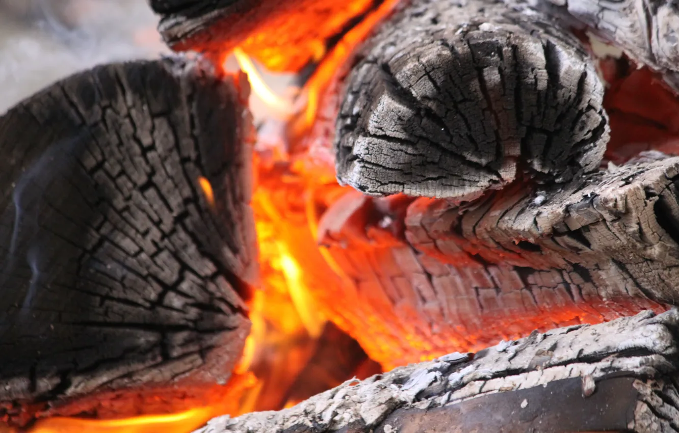 Photo wallpaper fire, ash, carbon, heat, combustion, chain reaction