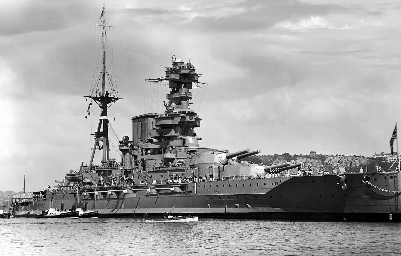 Photo wallpaper UK, battleship, 1930, The Royal Navy, HMS Barcham