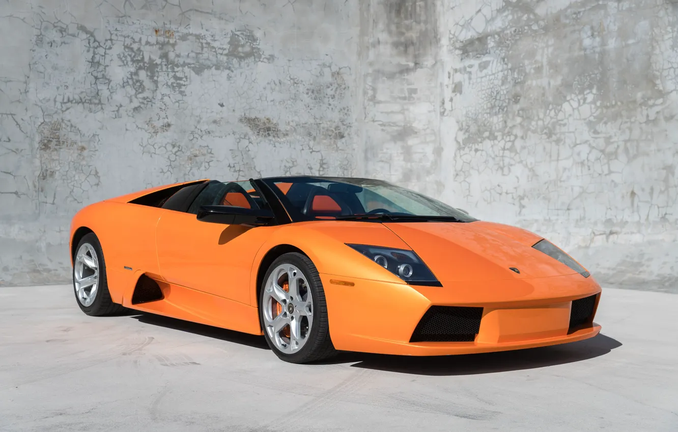 Photo wallpaper Supercar, Orange Car, Lamborghini Murcielago Roadster, Italian Car