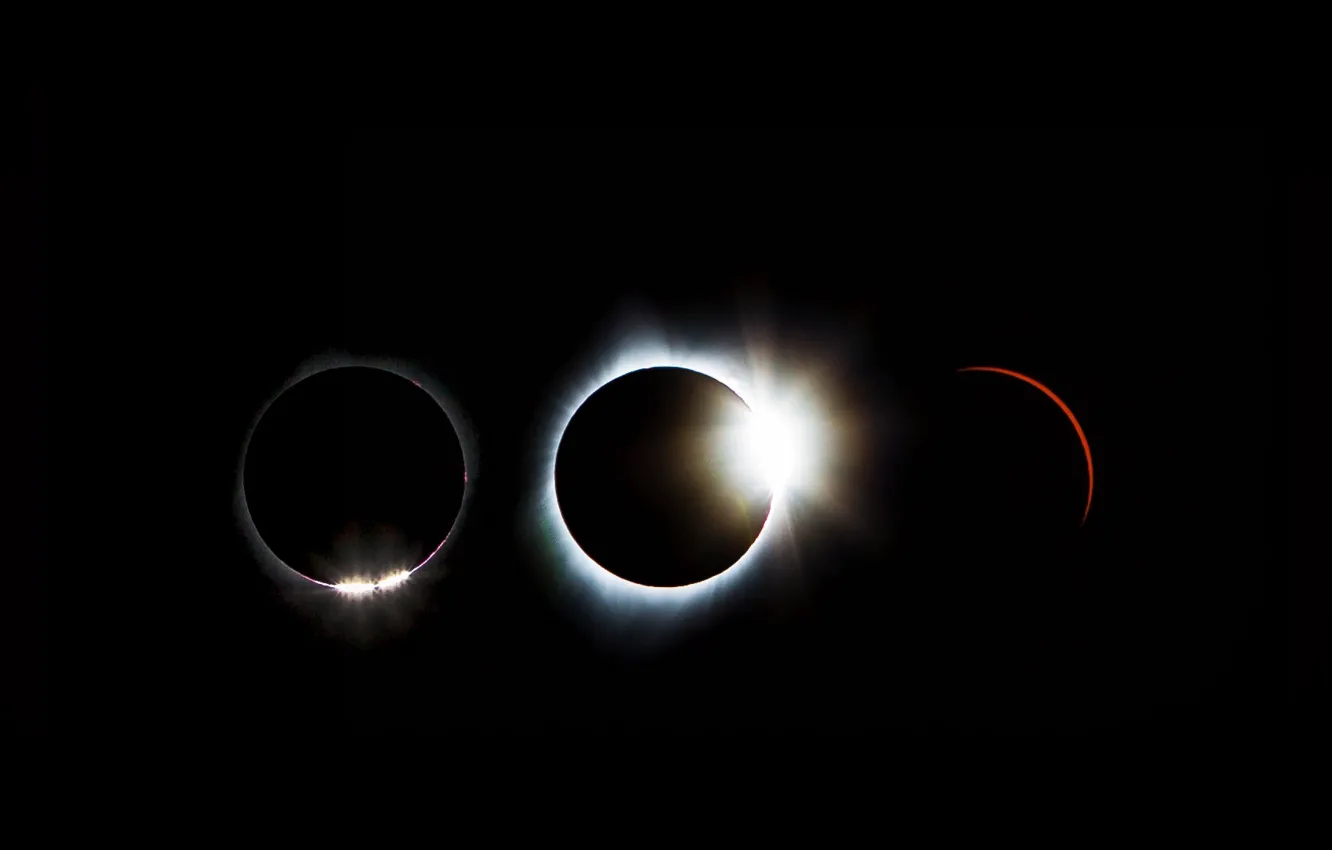 Photo wallpaper solar Eclipse, the sequence, August 21, 2017.