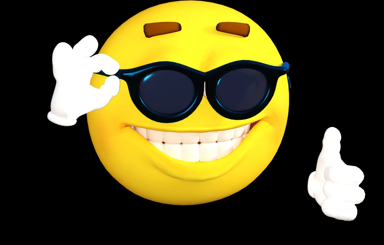 Photo wallpaper smile, glasses, smile