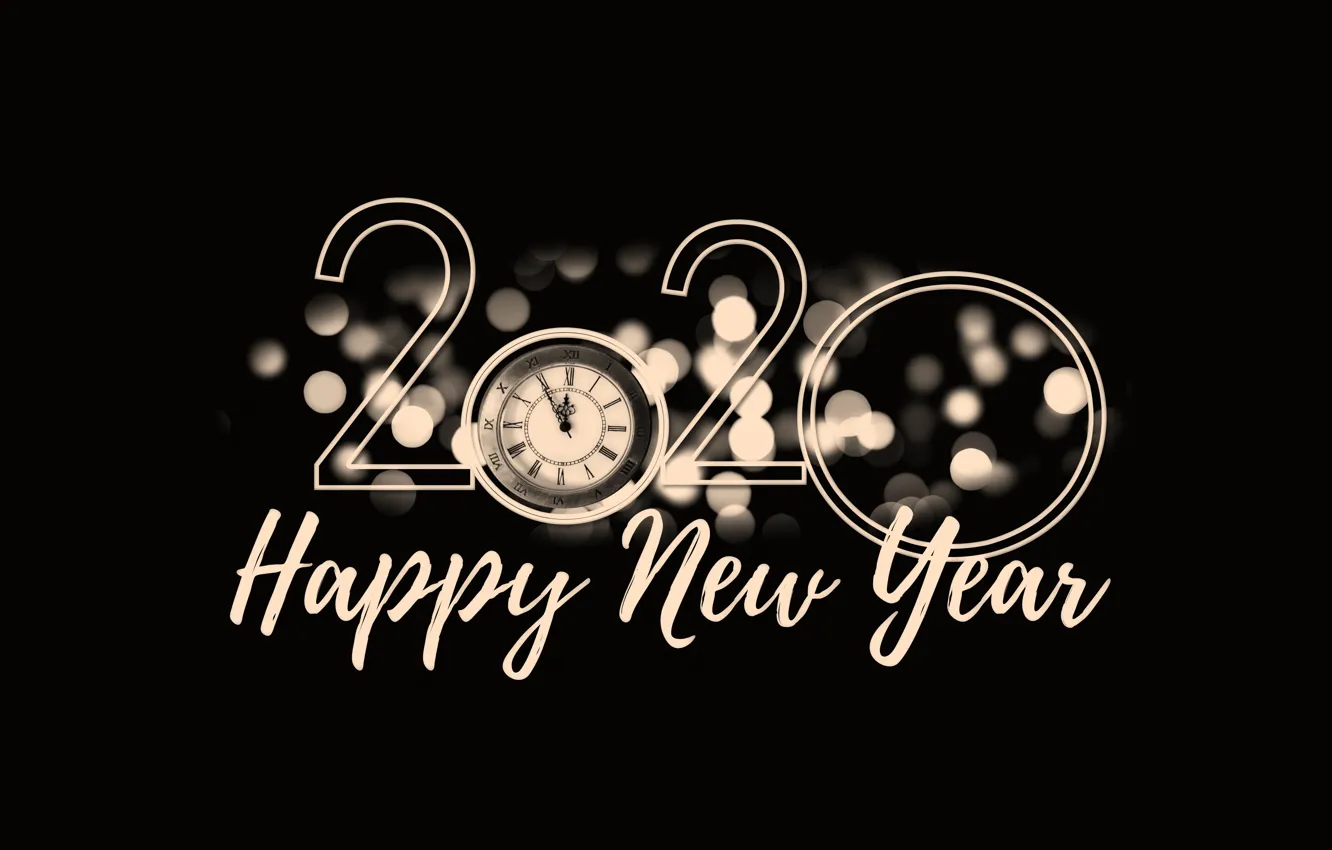 Photo wallpaper alarm clock, happy new year, Happy New Year!, 2020