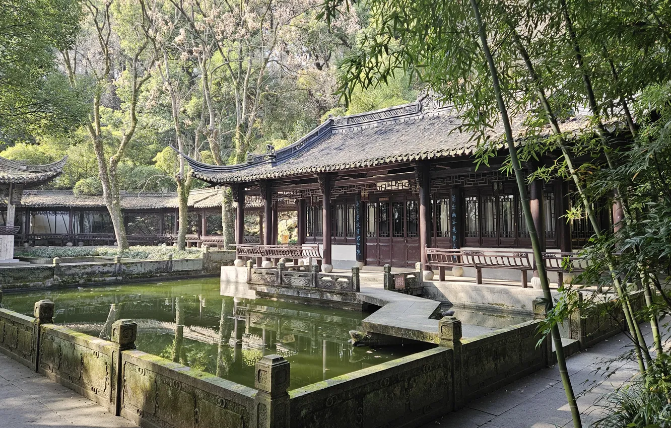 Photo wallpaper architecture, Chinese Garden, Zen Garden