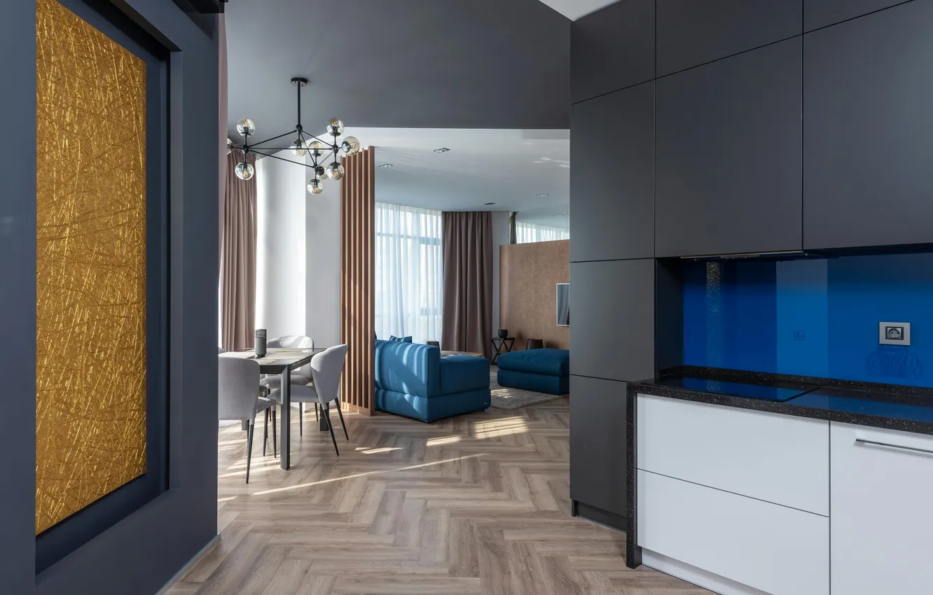 Photo wallpaper design, style, interior, kitchen, living room, dining room