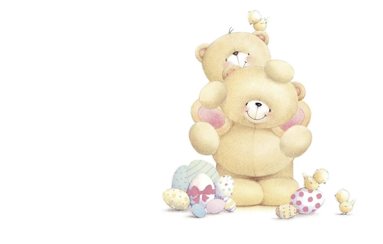 Photo wallpaper mood, holiday, baby, art, bear, Easter, children's, Forever Friends Deckchair bear
