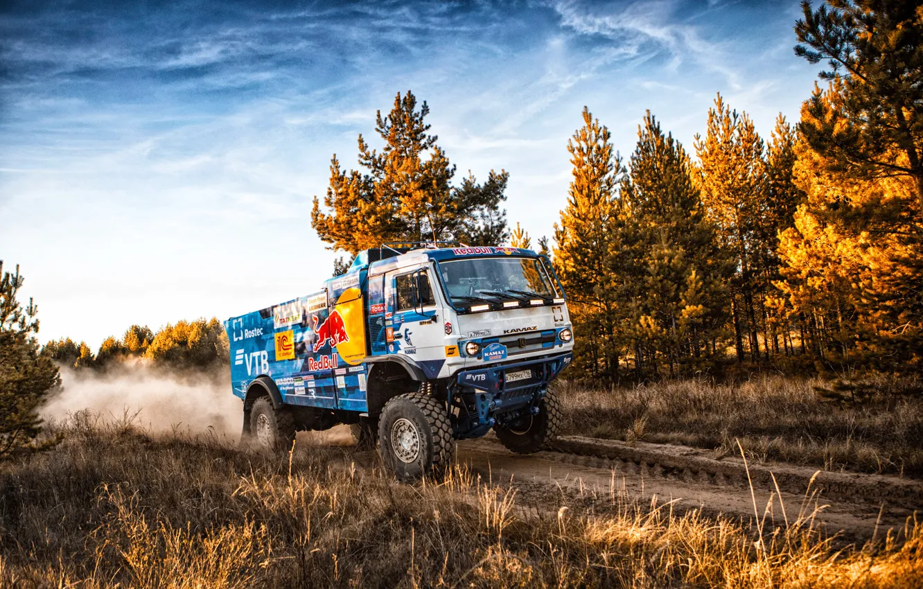 Photo wallpaper Machine, Speed, Truck, Race, Master, Russia, Kamaz, Rally