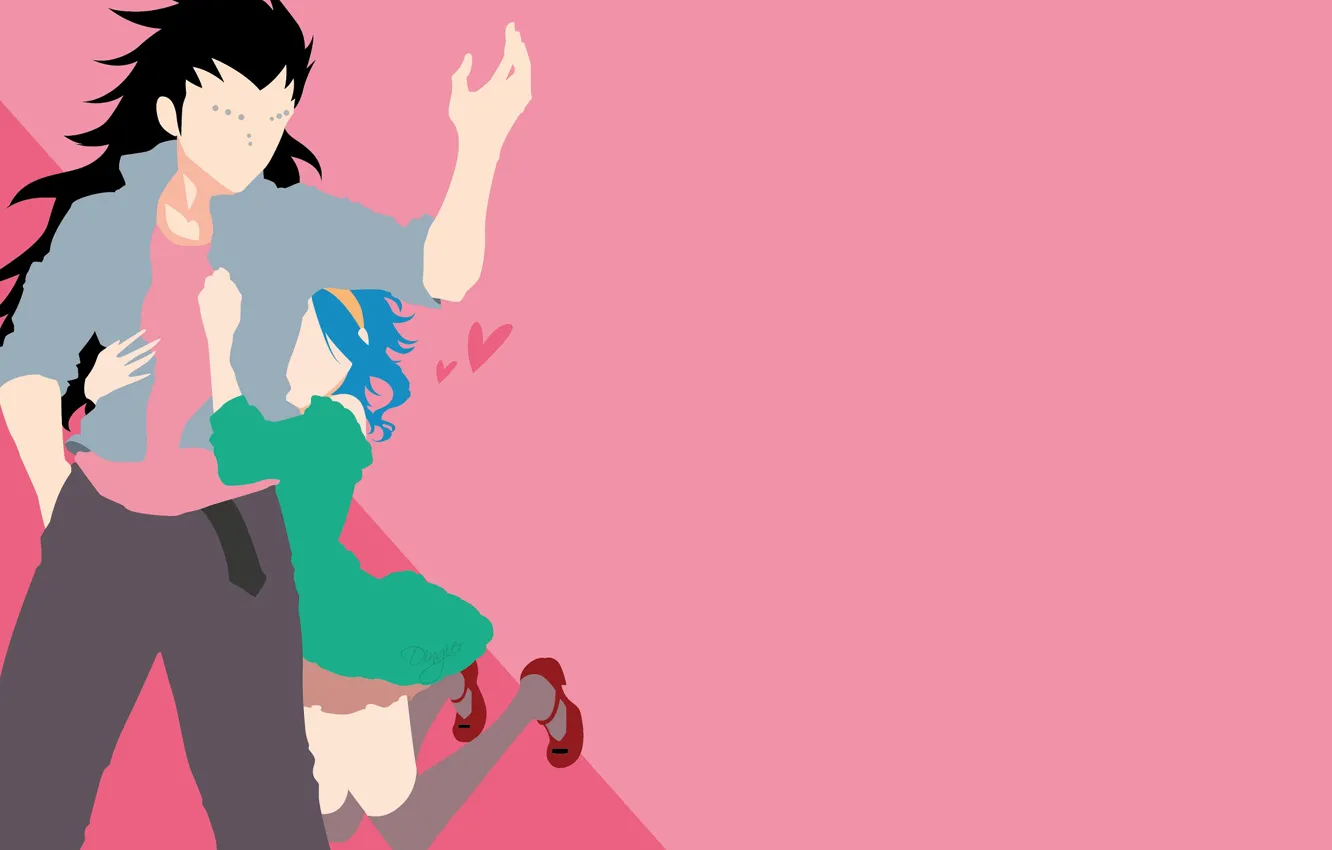 Photo wallpaper background, minimalism, pair, Levi, Fairy tail, Gadgil