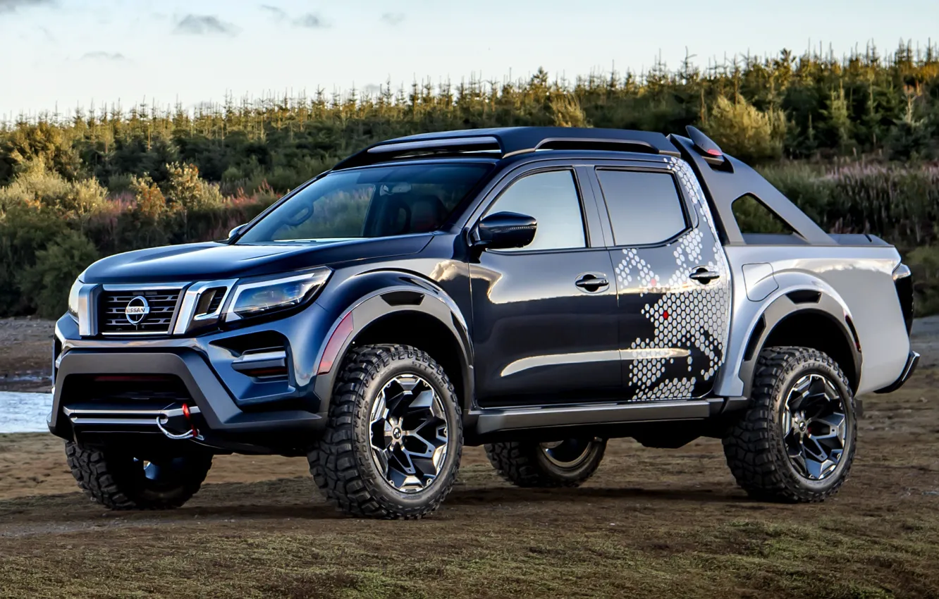 Photo wallpaper coast, vegetation, Nissan, pickup, 2018, Navara, Dark Sky Concept