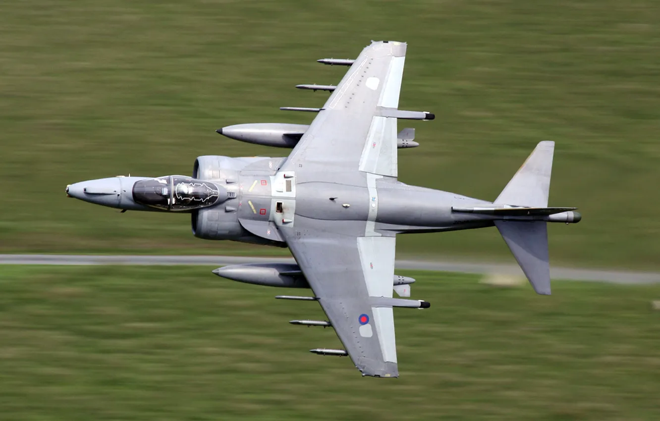 Photo wallpaper flight, the plane, low, Harrier