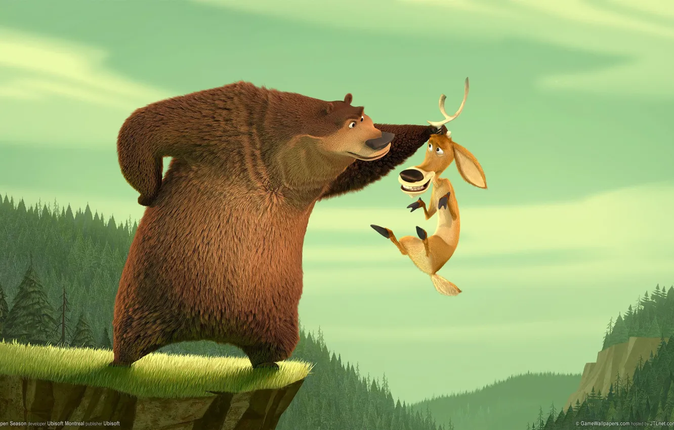 Photo wallpaper deer, bear, Hunting Season