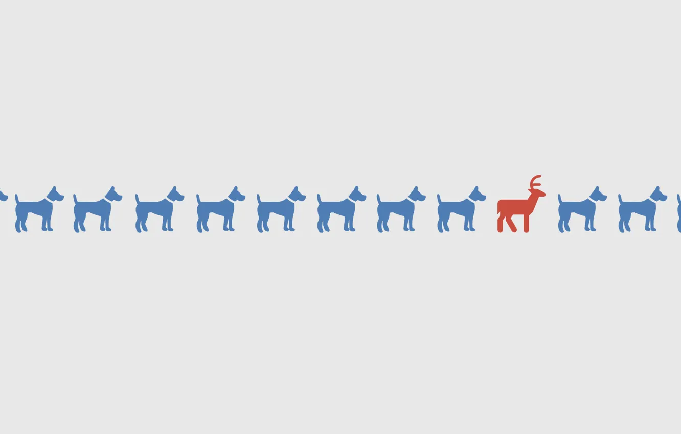 Photo wallpaper blue, red, grey, dog, deer, chain