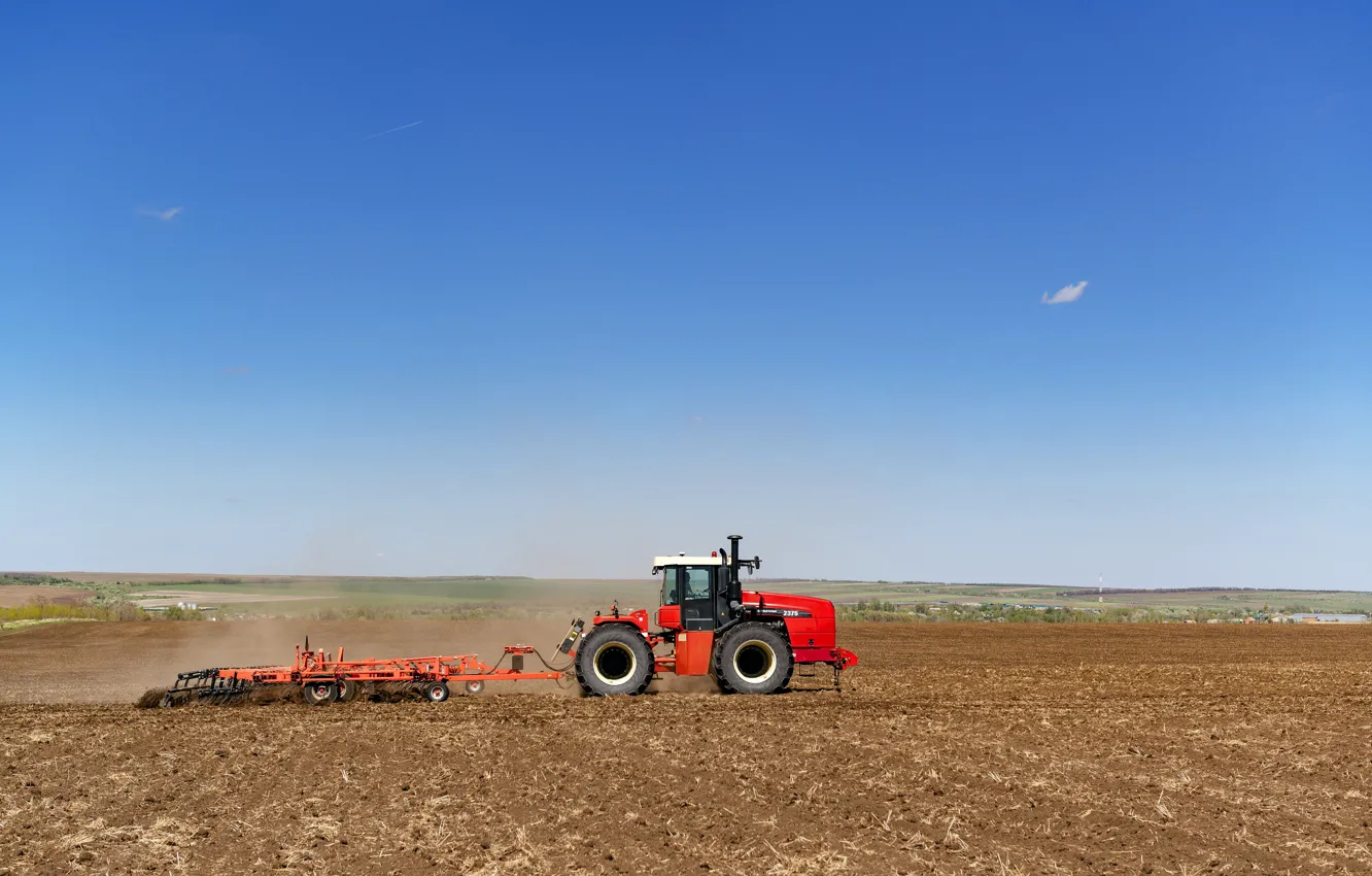 Photo wallpaper tractor, Rostselmash, 2375, plow the land