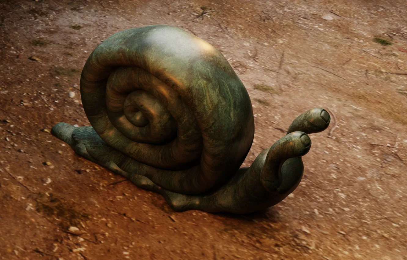 Photo wallpaper snail, art, sculpture, AlexStormND