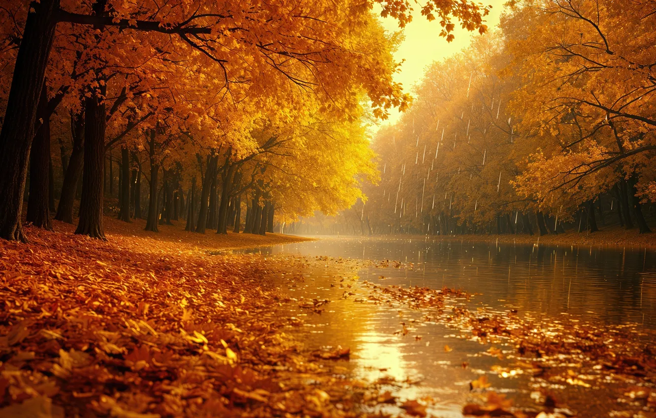 Photo wallpaper trees, autumn, foliage