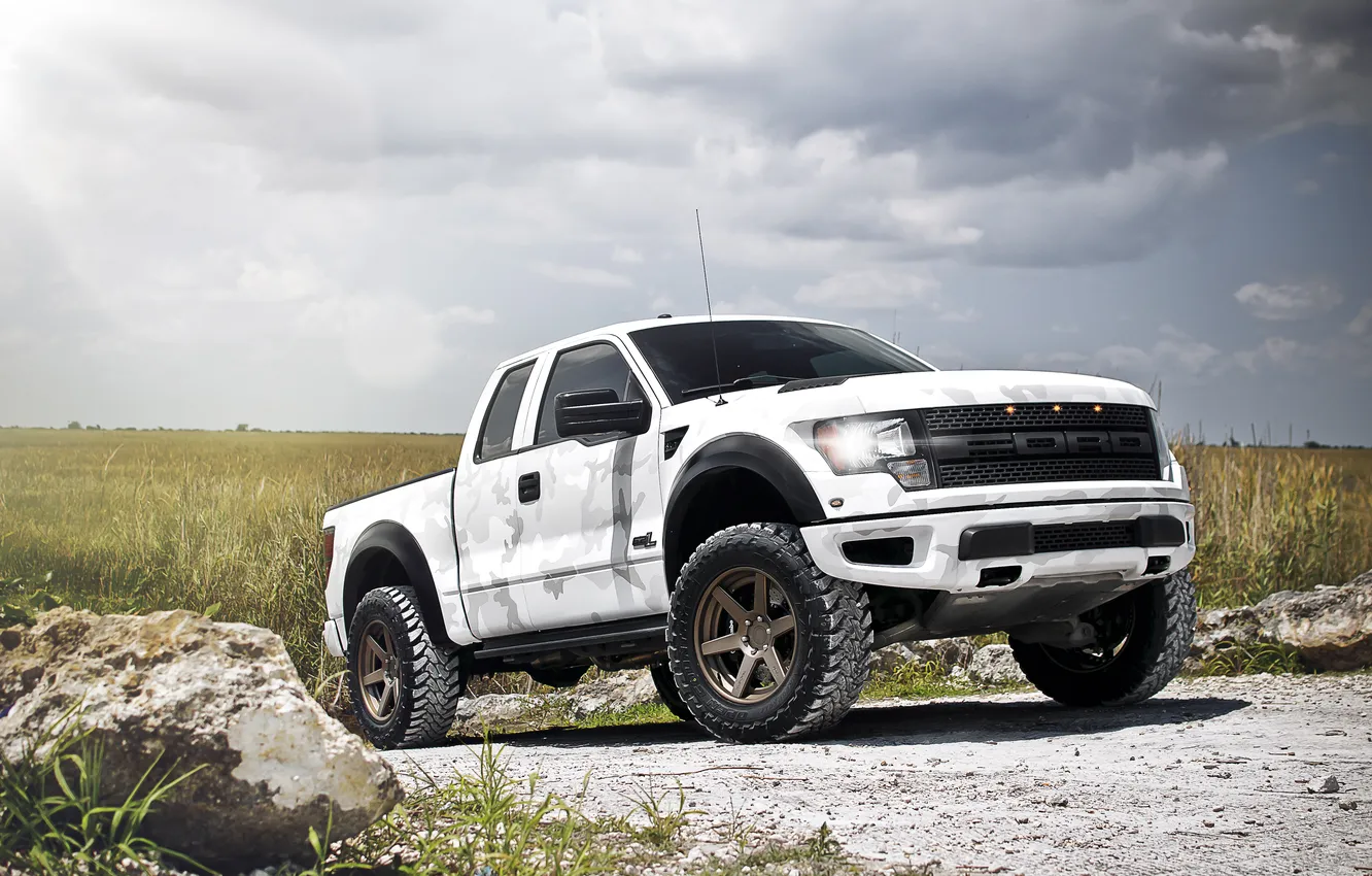 Photo wallpaper jeep, Ford, ADV.1, Camo Ford Raptor, Wheels Boutique