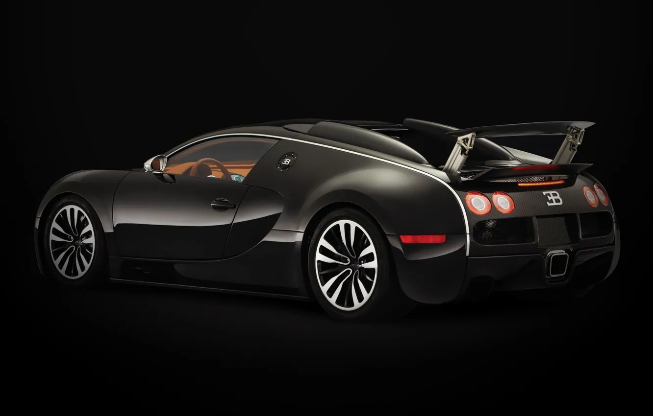 Photo wallpaper black, Bugatti, supercar, veron