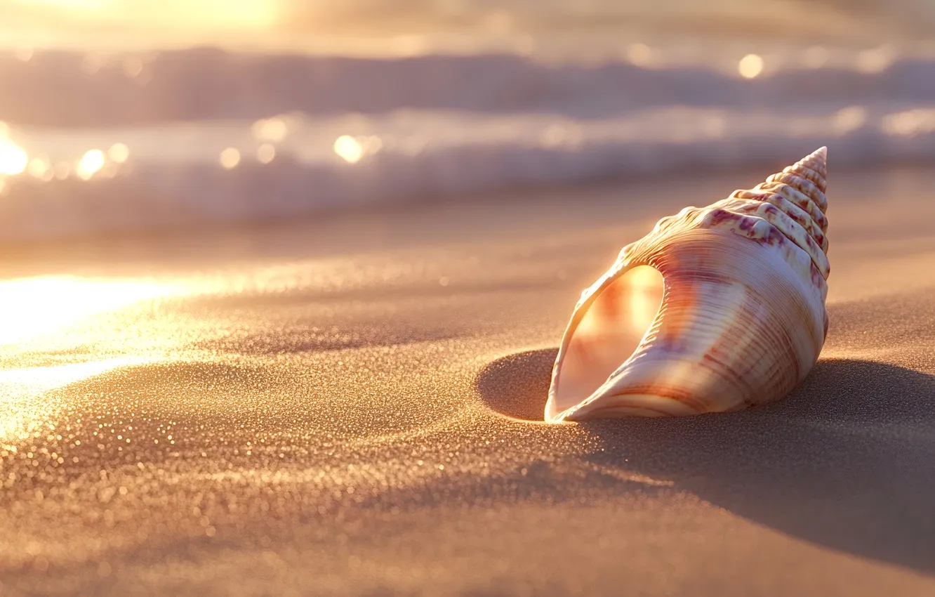 Photo wallpaper sand, sea, wave, beach, the sun, light, morning, surf