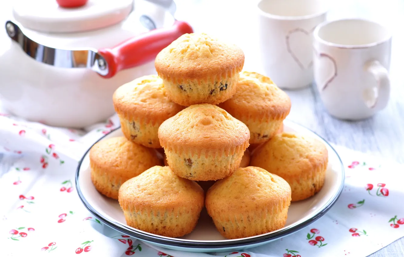 Photo wallpaper Cup, cupcakes, muffins