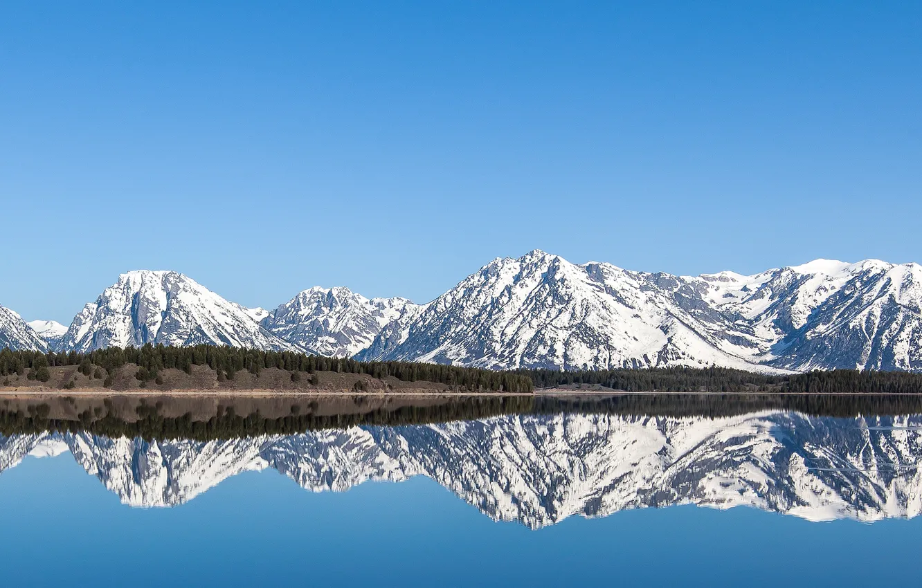 Photo wallpaper sea, the sky, snow, mountains, nature, Wallpaper