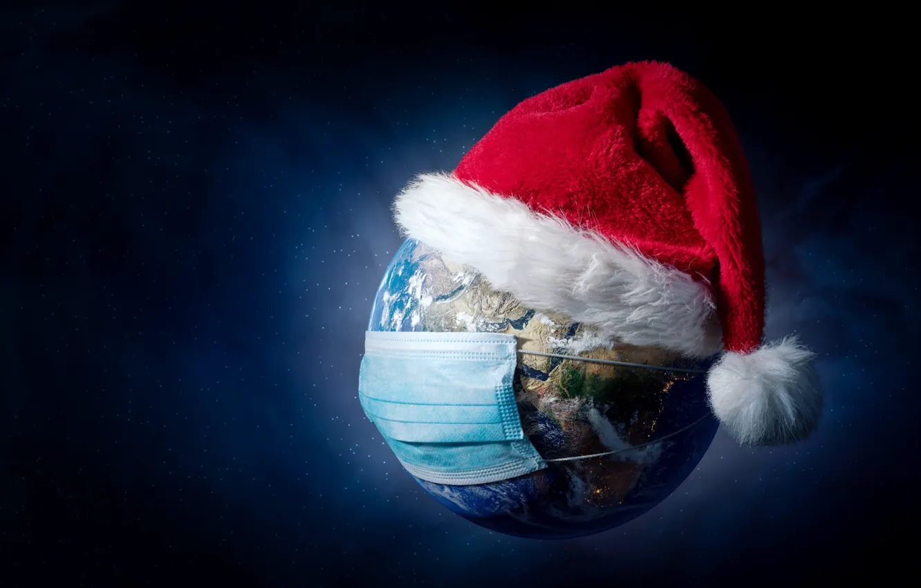 Photo wallpaper the sky, space, stars, night, the dark background, earth, holiday, balls