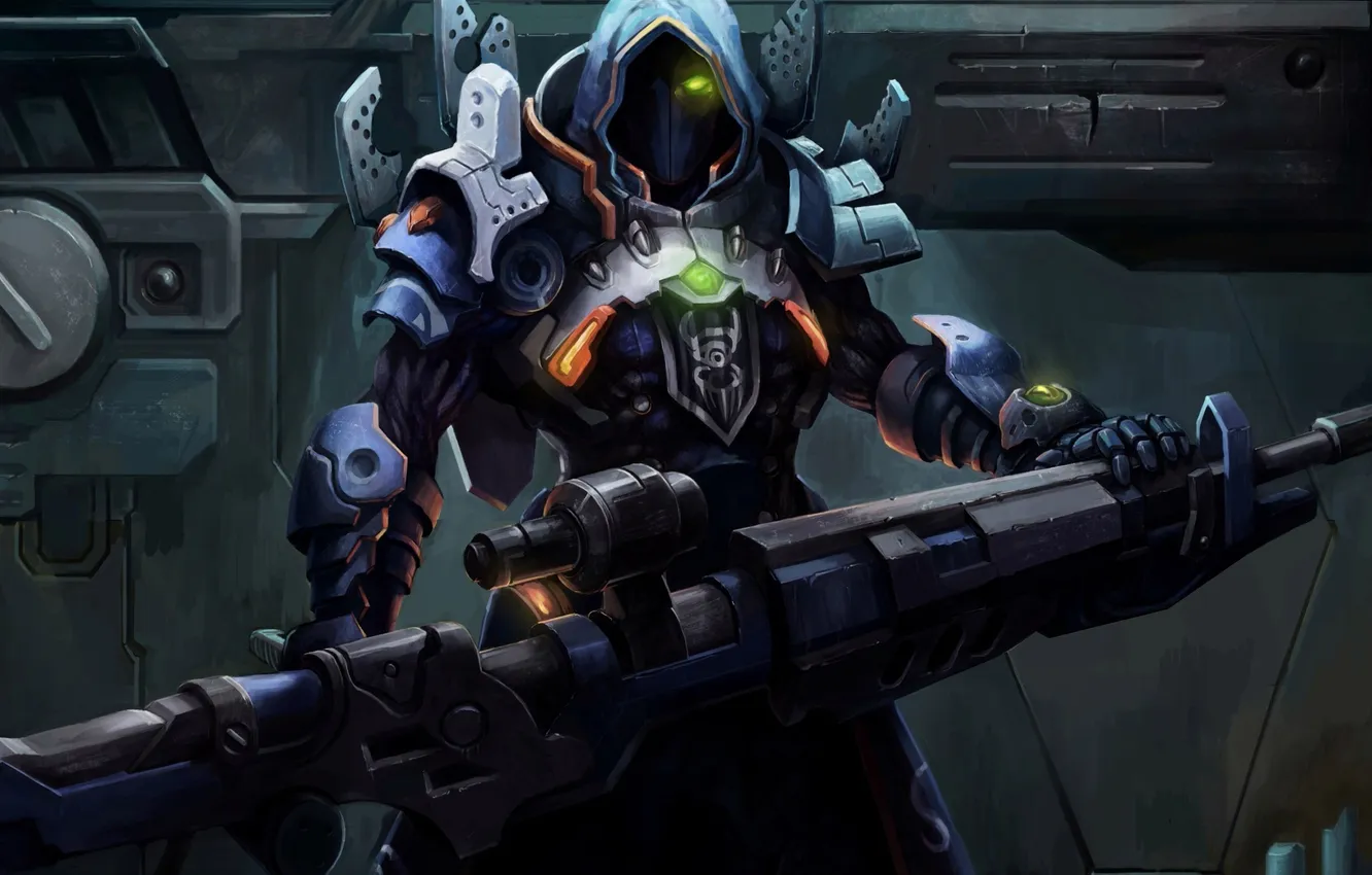 Photo wallpaper metal, weapons, mask, art, hood, male