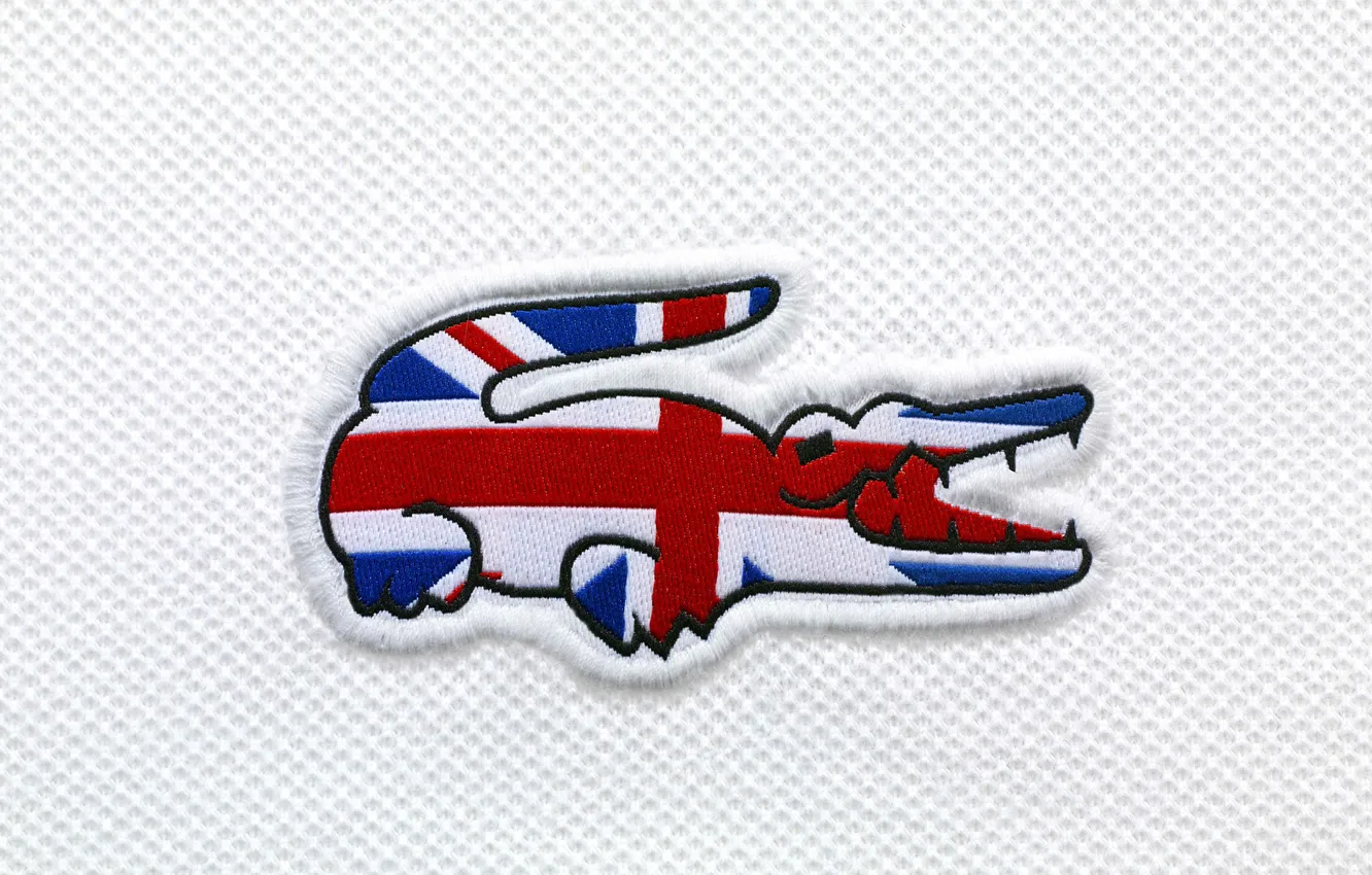 Photo wallpaper crocodile, flag, UK, Lacoste, flag, Great Britain