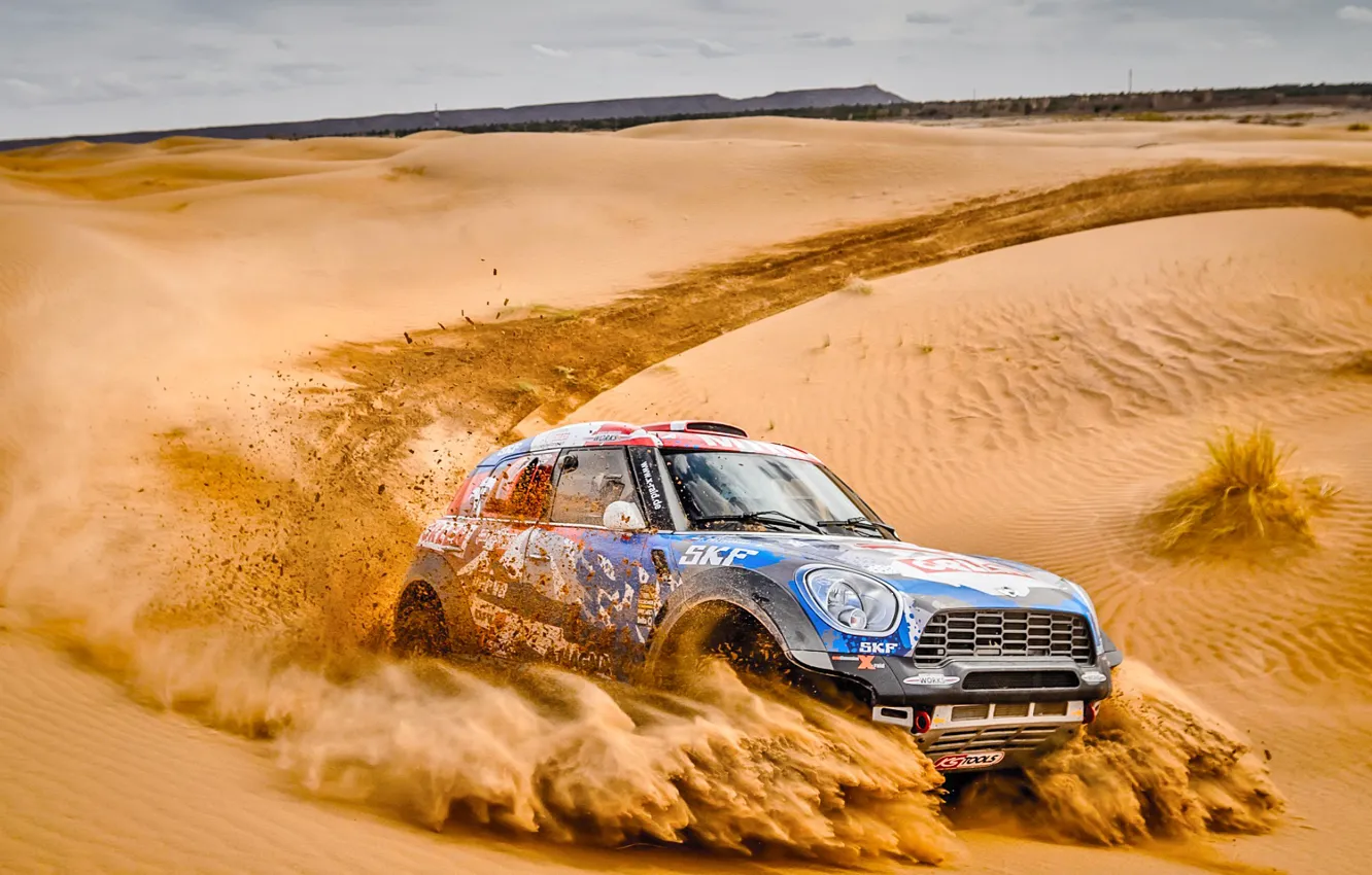 Photo wallpaper Sand, Mini, Sport, Desert, Speed, Race, Heat, Rally
