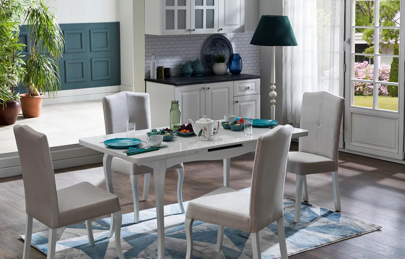 Photo wallpaper design, style, room, plant, interior, dining room