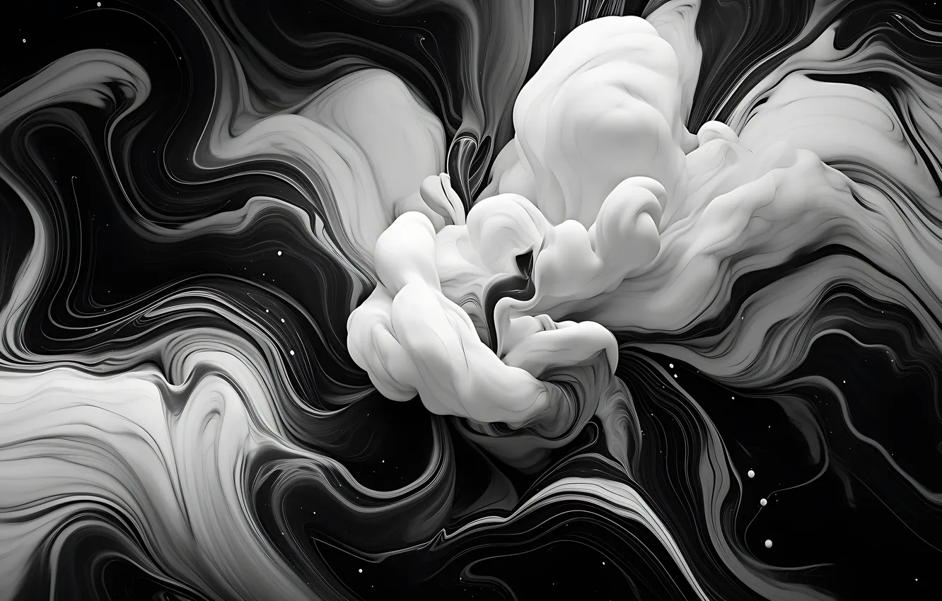 Photo wallpaper line, abstraction, black and white, abstract background, AI art, neural network