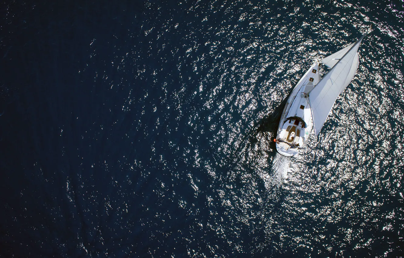 Photo wallpaper sea, yacht, sail, Adriatica