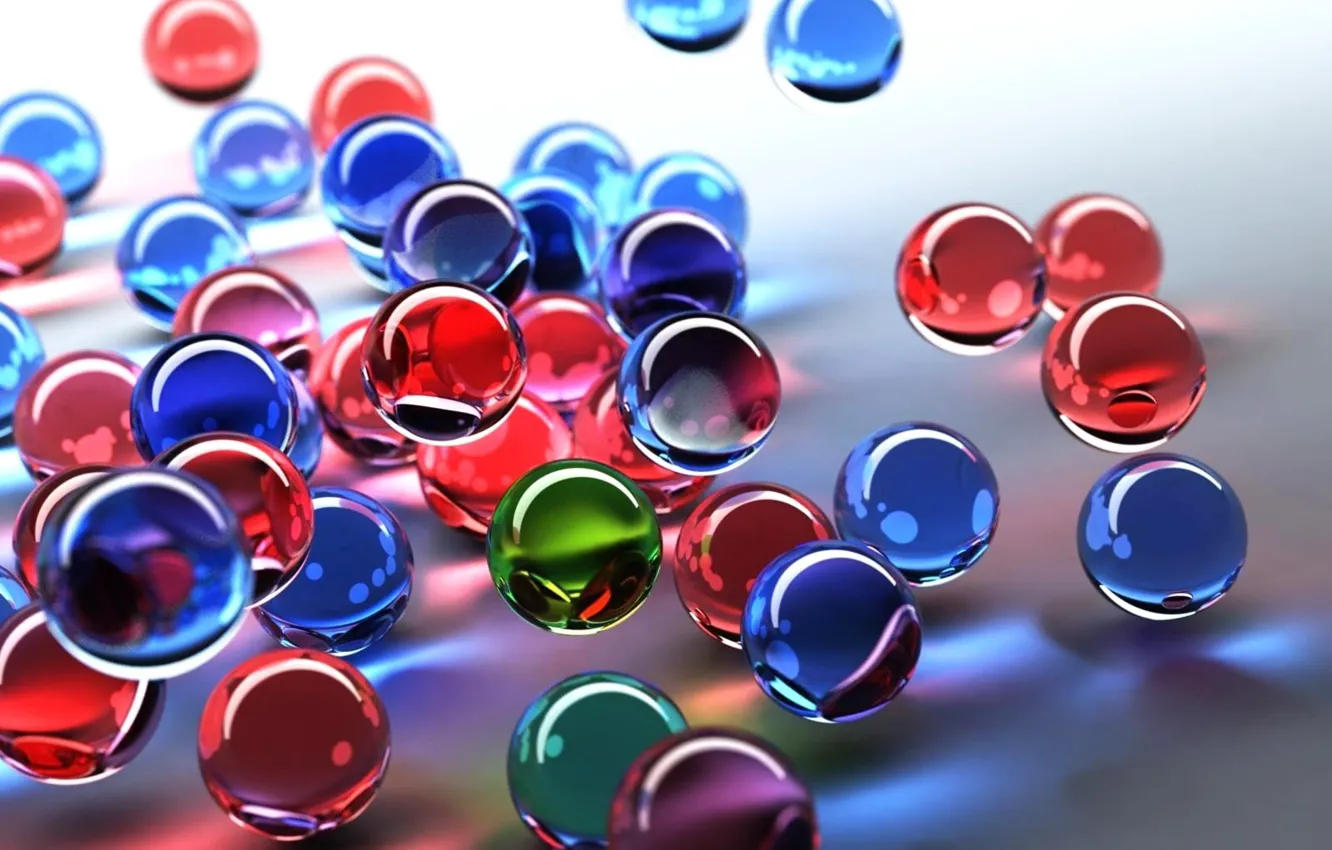 Photo wallpaper glass, color, balls